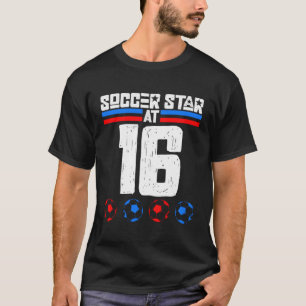 Camiseta Futebol É Minha Estrela De Futebol Aos 16 Anos