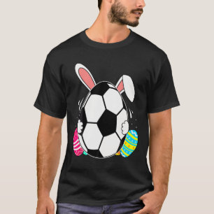 Camiseta Futebol Engraçado com Orelhas de Coelho Dia de Pás