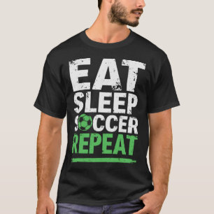 Camiseta Futebol Engraçado Comer Dormir Futebol Repetir