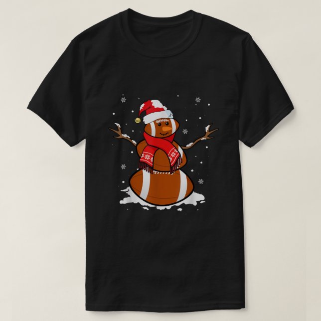 Camiseta Futebol Engraçado Snowman, Jogo de Natal (Frente do Design)