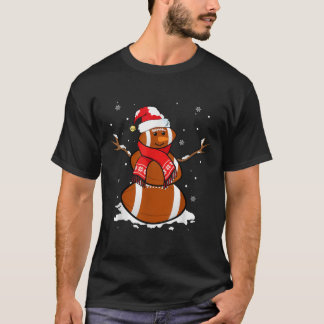 Camiseta Futebol Engraçado Snowman, Jogo de Natal