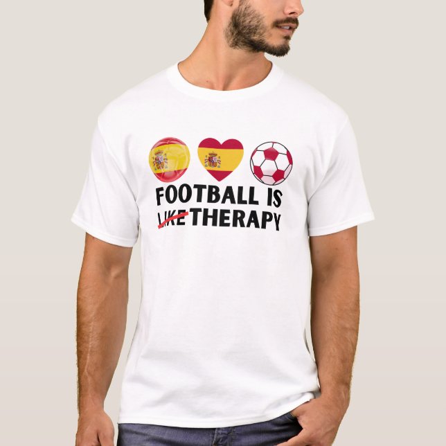 Camiseta Futebol espanha é como terapia (Frente)