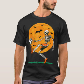 Camiseta Futebol Esqueleto Assustador Futebol Meninos Hallo