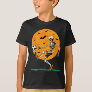Camiseta Futebol Esqueleto Assustador Futebol Meninos Hallo