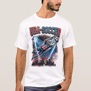 Camiseta Futebol EUA Esqueleto Atacante Nações Esportes Pre