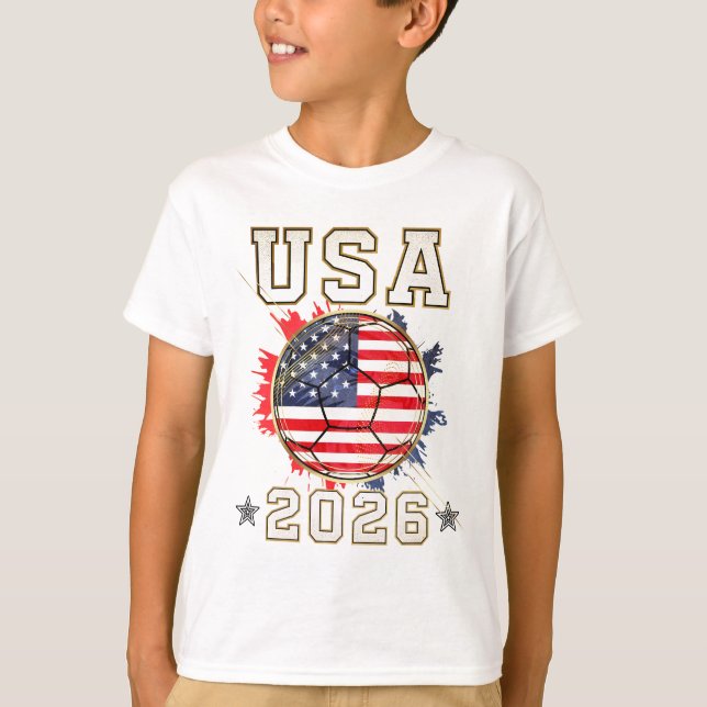 Camiseta Futebol EUA - Presente para Fã Infantil de Futebol (Frente)