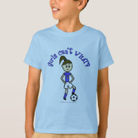 Futebol feminino claro em uniforme azul