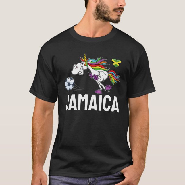Camiseta Futebol jamaicano Unicórnio Jamaica Futebol (Frente)