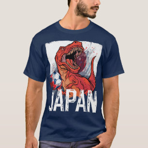 Camiseta Futebol Japonês T Re Dinossaur Japão Bandeira
