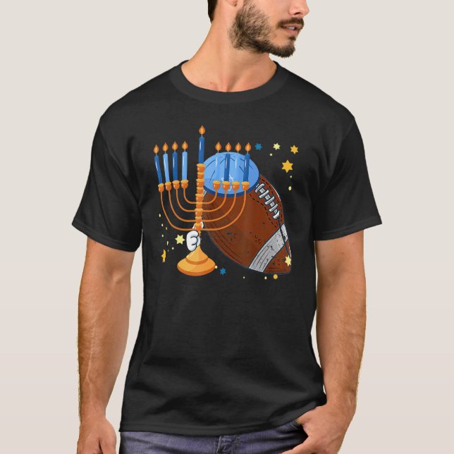 Camiseta Futebol judeu Menorah Hanukkah Chanukah Esporte (Frente)