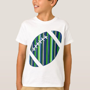 Camiseta Futebol listrado da equipe super no azul e no