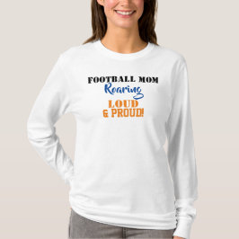 Camiseta Futebol Mãe Azul Número Laranja