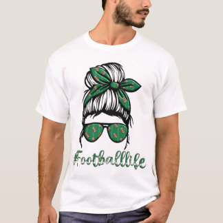 Camiseta Futebol Mãe Vida Mensagem Bun Mulheres