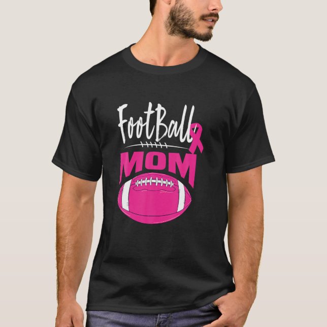 Camiseta Futebol Mamãe Cancer Sensibilização Friso Rosa L (Frente)