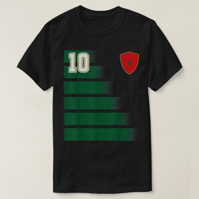 Camiseta Futebol marroquino Futebol de Jersey Retro 10 M (Frente do Design)