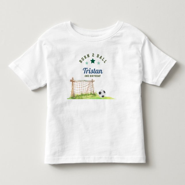Camiseta Futebol “Nascido com Duas Bolas” Segundo Aniversár (Frente)