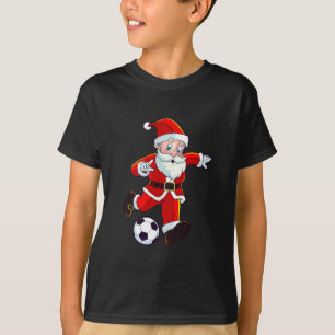 Camiseta Futebol Natal Papai Noel Meninos Engraçados Menina