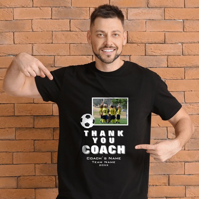 Camiseta Futebol Obrigado Coach Team Foto (Criador carregado)