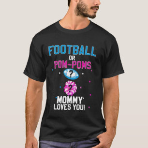 Camiseta Futebol ou Pom Poms Cheerleader Mamãe Ama Você B