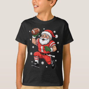 Camiseta Futebol Papai Noel Lineman Natal Quarterback