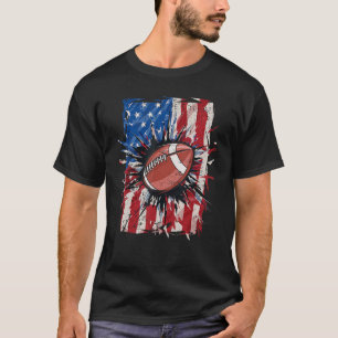 Camiseta Futebol Patriótico 4º de julho Homens EUA Fl