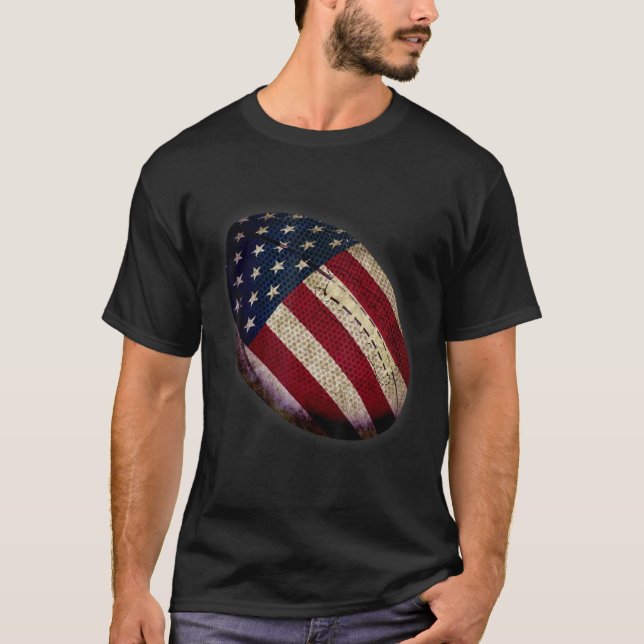 Camiseta Futebol Patriótico 4º de julho Homens EUA Fl (Frente)