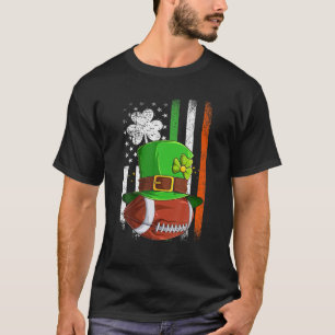 Camiseta Futebol Retro EUA Flag Shamrock Leprechaun Rua Pat