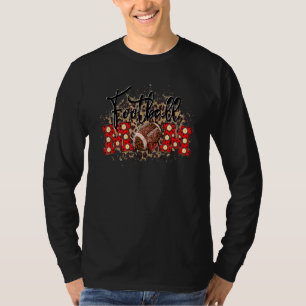 Camiseta Futebol Sangrento, Mãe, Vida com Leopard Print Pla