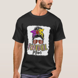 Camiseta Futebol Sangrento Mãe Vida Leopard Messy Bun Playe