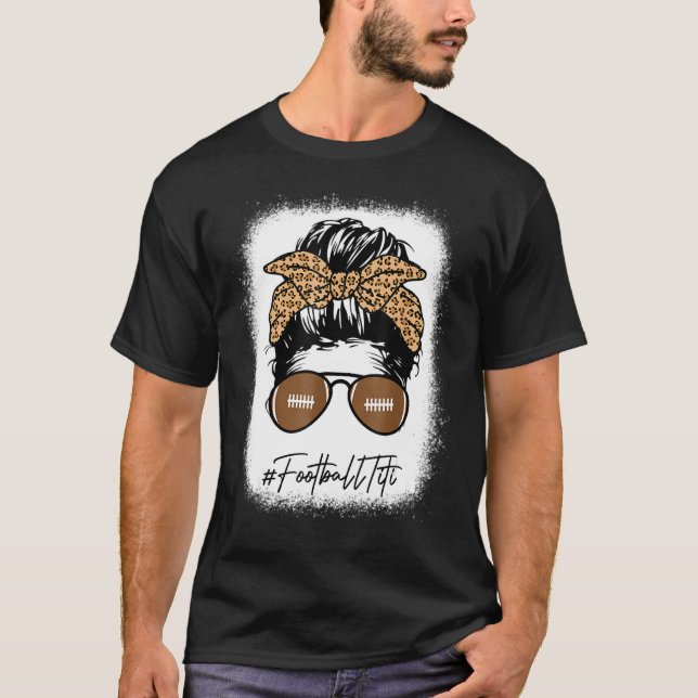 Camiseta Futebol Sangrento - Vida com Leopard Messy Bun (Frente)