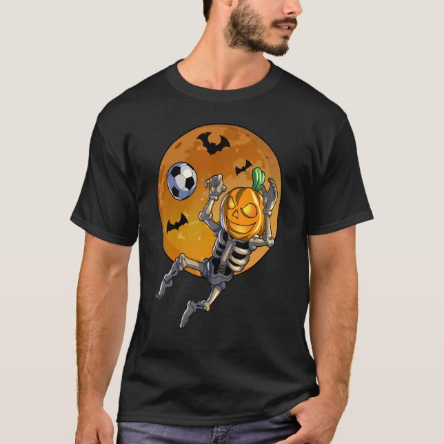 Camiseta Futebol Skeleton Halloween Men Futebol Halloween (Frente)