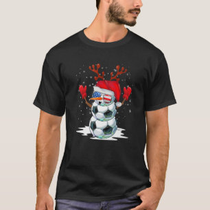 Camiseta Futebol Snowman Natal Pijamas Santa Hat Sunglas