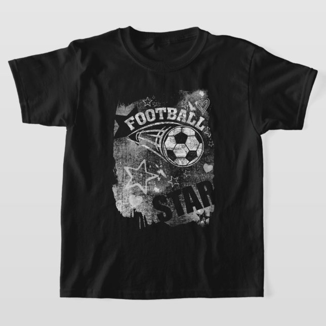 Camiseta Futebol Star, Black Grunge Futebol (Postura )