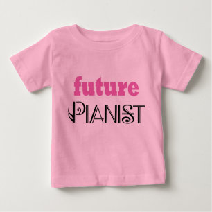 Camiseta futura bonito do bebê do pianista
