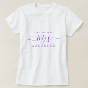 Camiseta Futura Sra. Chic Script Nome Personalizado Noiva