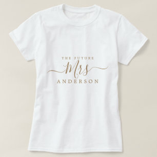 Camiseta Futura Sra. Chic Script Nome Personalizado Noiva a
