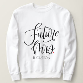 Camiseta Futura Sra. Monograma Coração Vermelho Caligrafia 