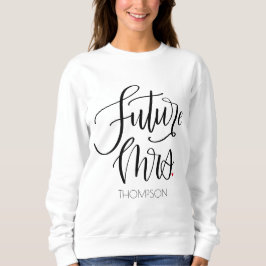 Camiseta Futura Sra. Monograma Coração Vermelho Caligrafia 