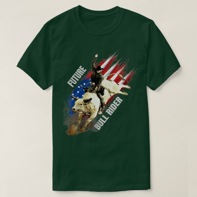 Camiseta Future Bull Rider Gift Patriotic American Flag for (Frente do Design)