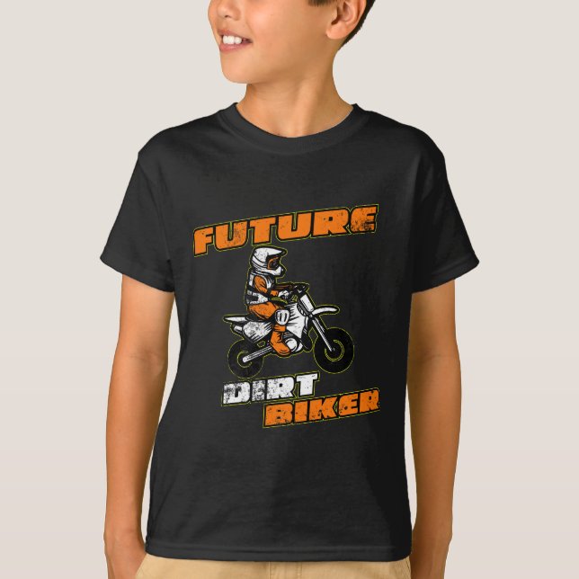 Camiseta Future Dirt Biker Funny Motocross Gift for Kids (Frente)