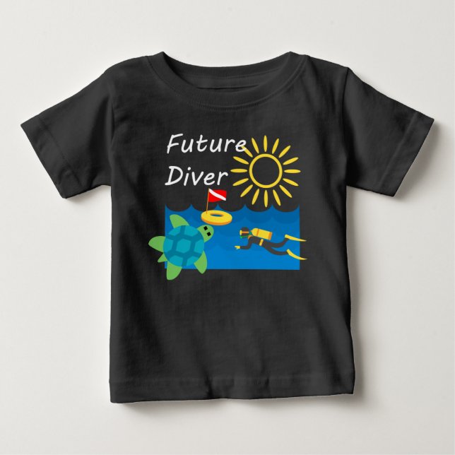 Camiseta Future Diver Design - Baby Fine Jersey T Shirt (Frente)