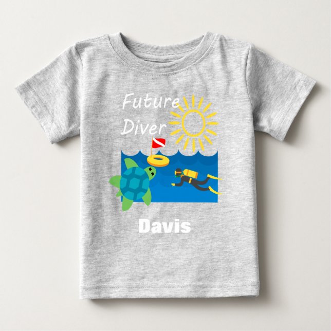 Camiseta Future Diver Design - Baby Fine Jersey T Shirt (Frente)