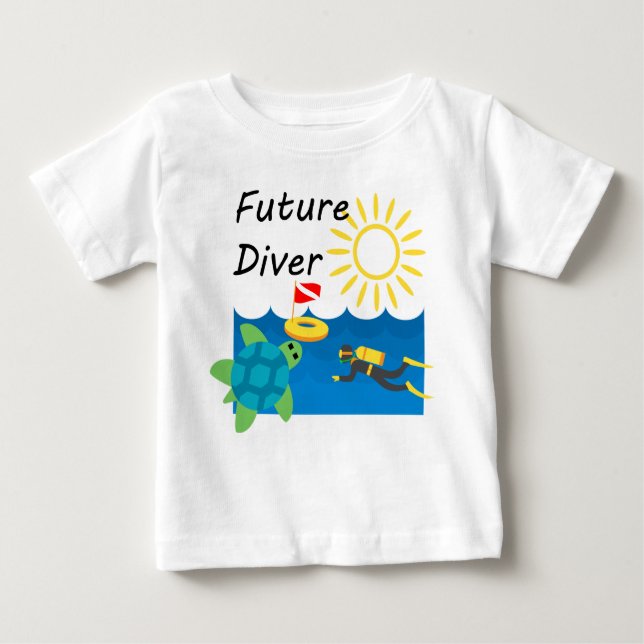 Camiseta Future Diver Design - Baby Fine Jersey T Shirt (Frente)
