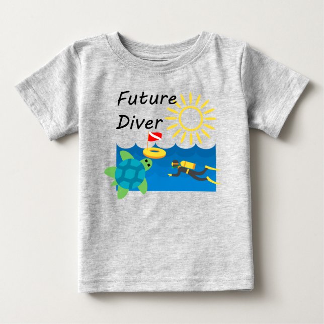 Camiseta Future Diver Design - Baby Fine Jersey T Shirt (Frente)