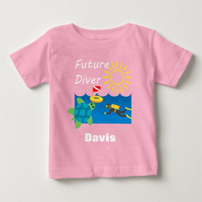 Camiseta Future Diver Design - Baby Fine Jersey T Shirt (Frente)