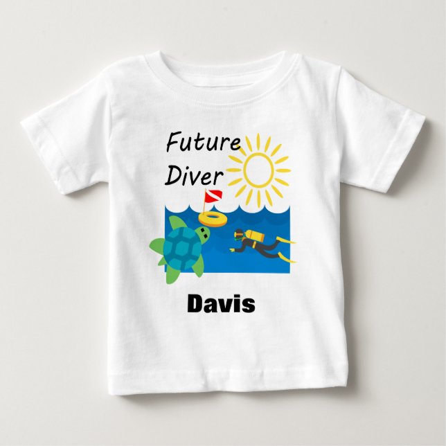 Camiseta Future Diver Design - Baby Fine Jersey T Shirt (Frente)