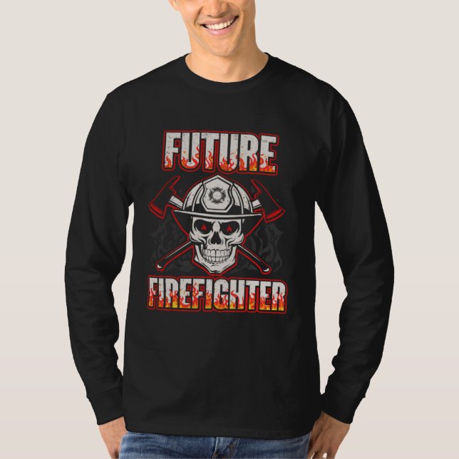 Camiseta Future Firefighter Men Women Thin Red Line Firefig (Frente)