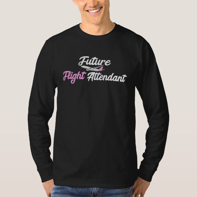 Camiseta Future Flight Attendant Aviation Airplane Aircaft  (Frente)