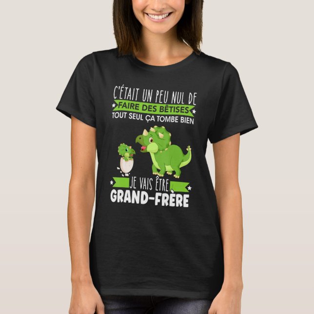 Camiseta Future Gift Big Brother Announcement Dinosaur Gift (Frente)