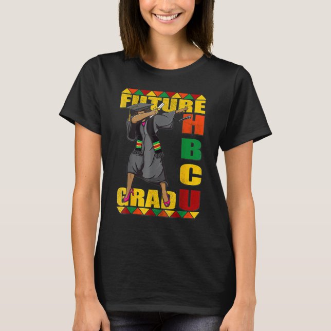 Camiseta Future HBCU Grad Black History Queen Melanin Afro  (Frente)